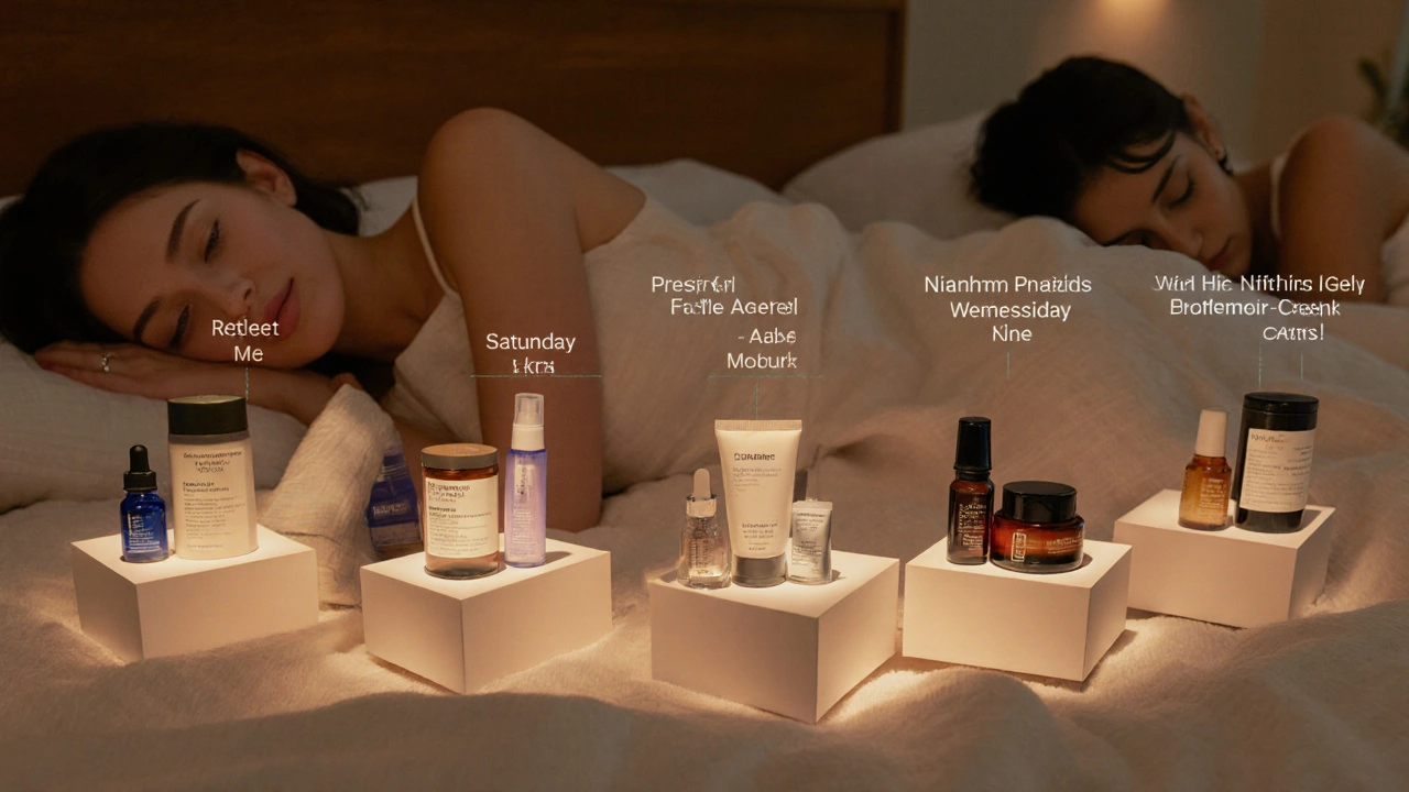 Недельный график ночного ухода за кожей с разными средствами