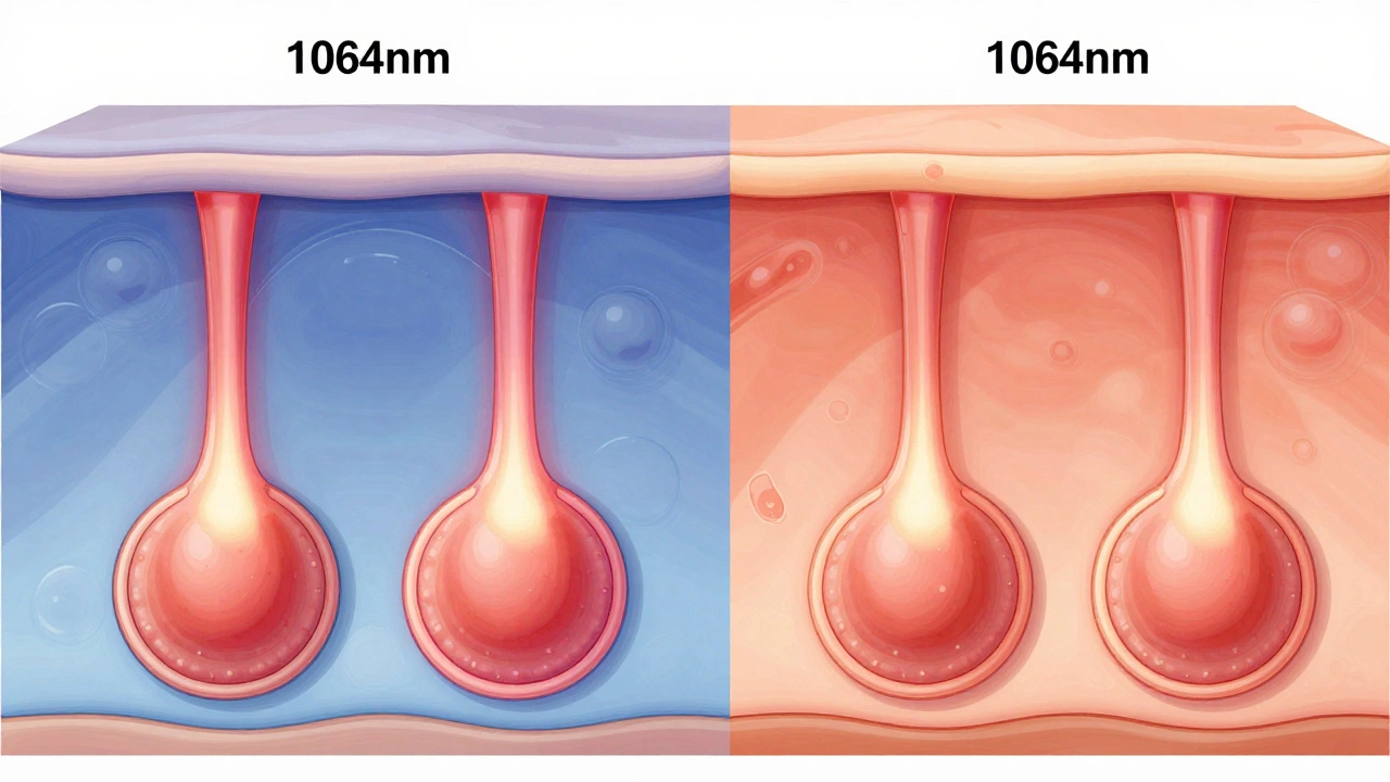 Инфракрасный лазер воздействует на сальные железы, снижая выработку себума.