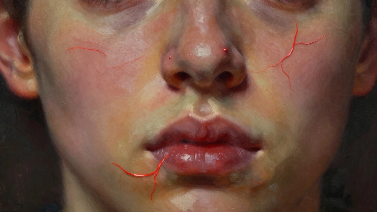 Прыщ в области опасного треугольника лица