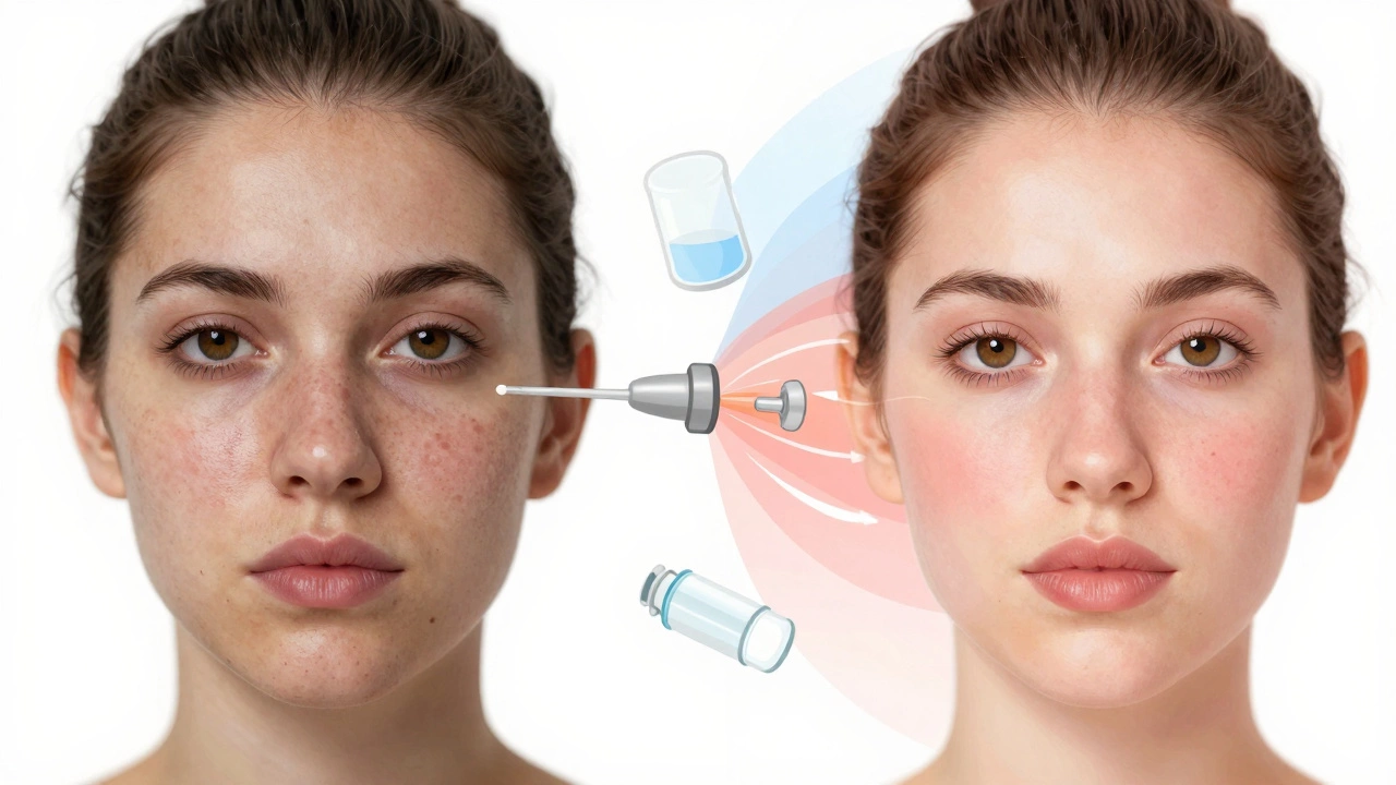 Сравнение состояния кожи до и после профессионального ухода: от тусклой и неровной до гладкой и сияющей.