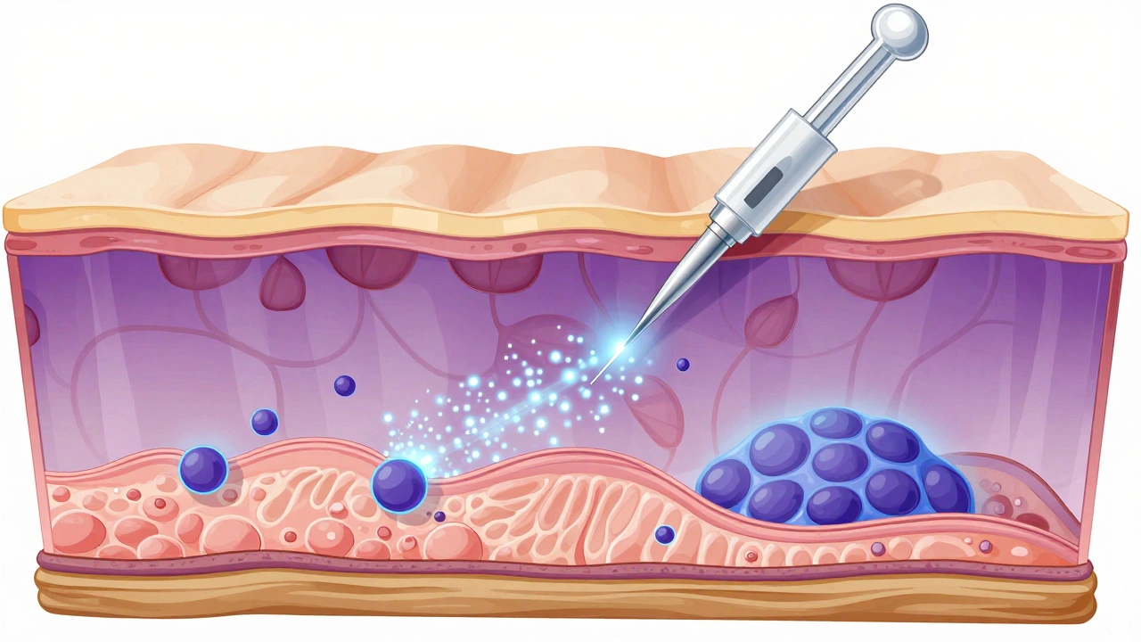 Схема мезотерапии на слоях кожи