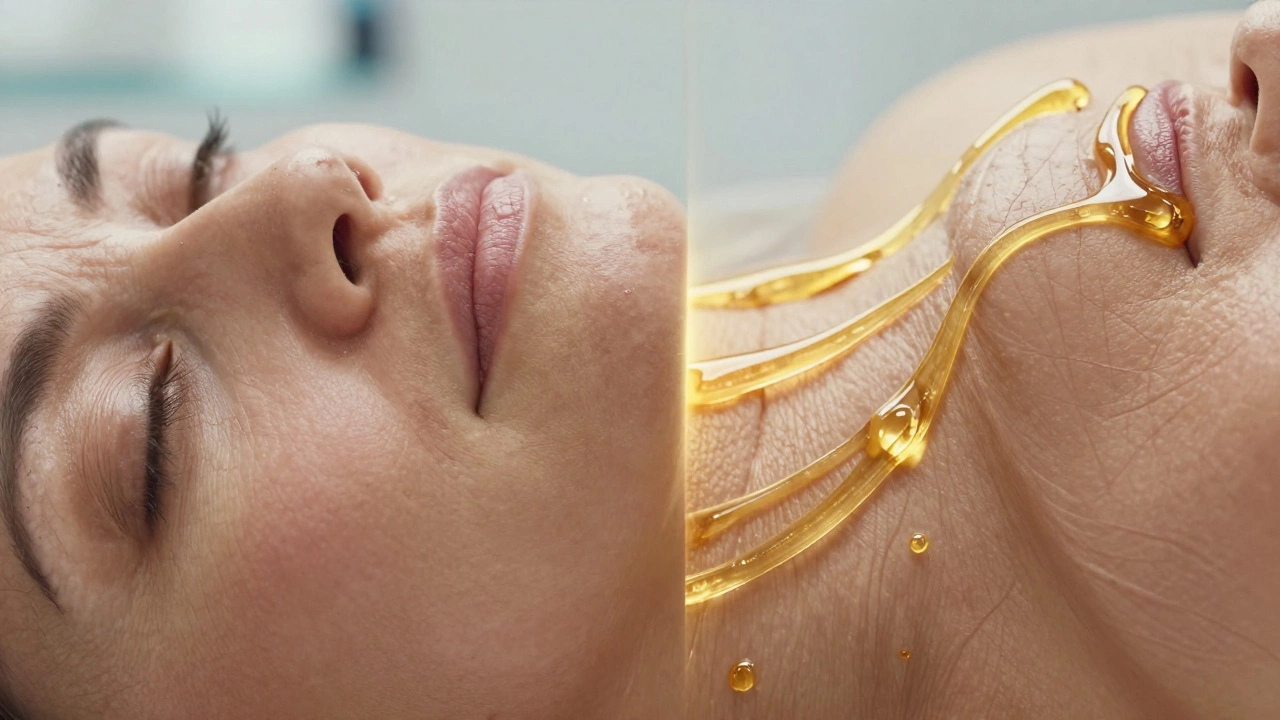 Визуализация разглаживания морщин и восстановления объема лица