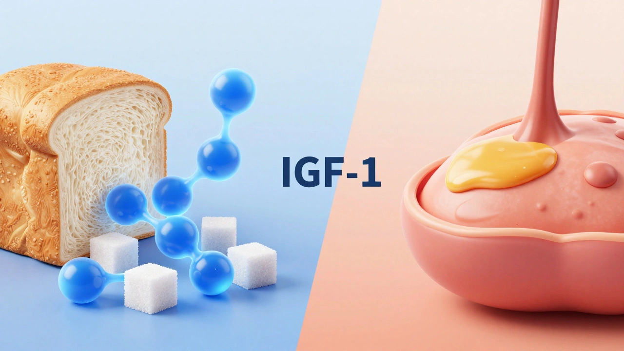Схематичное изображение влияния сахара на выработку кожного сала